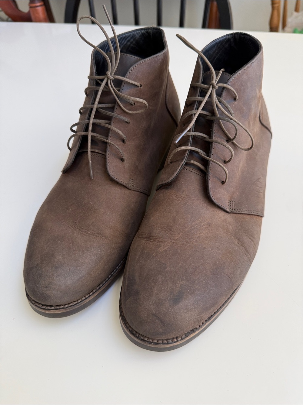 Nisolo Men's Brown Leather Lace-Up Chukka Boots - 10